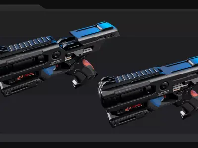 AK2 - HandGun Low-poly 3D model