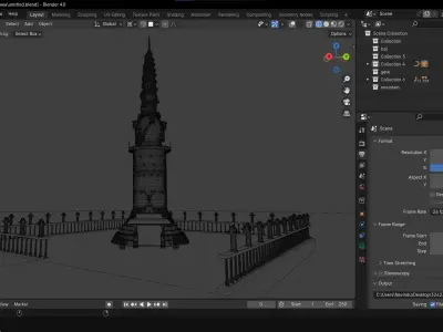 Realistic  Model of Ambuluwawa Tower Sri Lanka 3D model