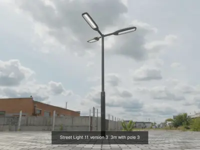 Street Light 11 with pole 3 3D Model Pack