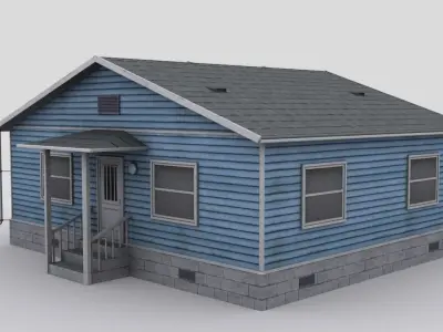 small wooden house Low-poly 3D model