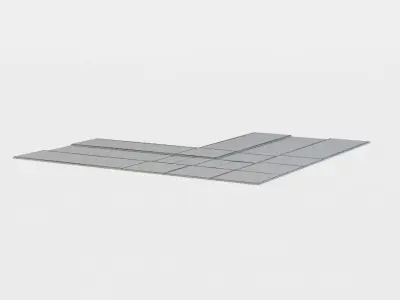 Road curve Low-poly 3D model