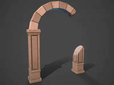 Stylized ruin Low-poly 3D model