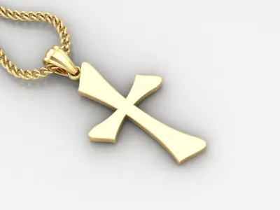 Light Gold 18K Cross Pendant 1CP034 3D print model