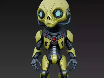 Stylized Sci-Fi Robot Collection - Mecha - Droid Unit 3D Model Pack