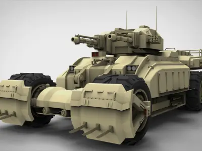 Sci-fi Tank Low-poly 3D model