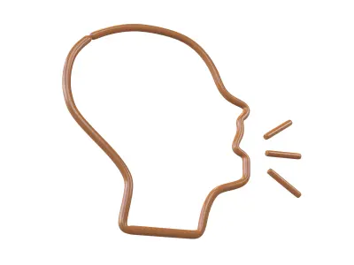 Neon Speaking Head v1 005 Low-poly 3D model