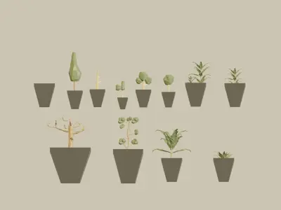 Low Poly Nature Trees  Low-poly 3D model