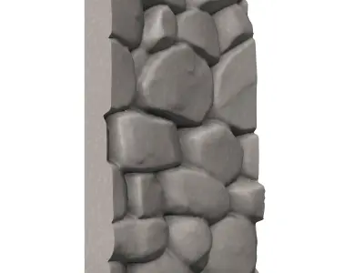 Stacked River Rock Barrier Mesh 3D print model purchase