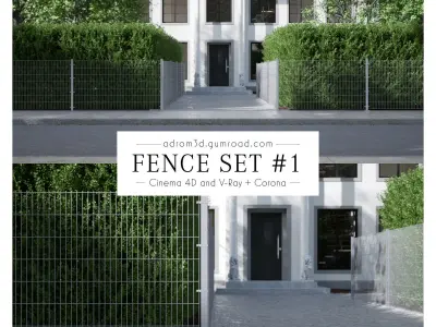 Fence set for Cinema 4D V-Ray and Corona 3D model