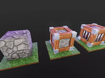 Basic Cubes Low-poly 3D model