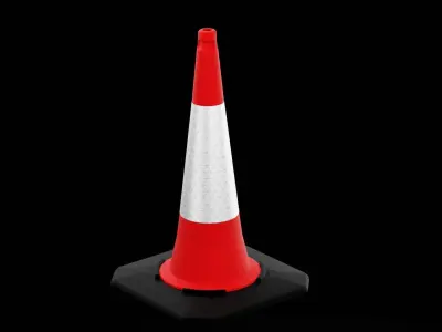 Tall Street Cone  Low-poly 3D model