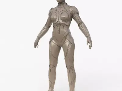Cyborg Clay Low Poly Low-poly 3D model