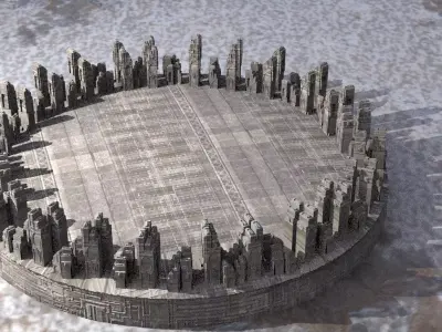 Sci-Fi Dome City designs with sub tools 3D model 3D model