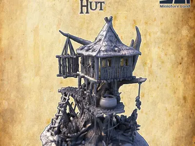 Swamp Witch Hut - Tabletop Terrain - 28 MM 3D print model