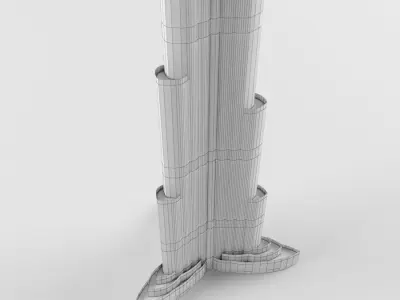 Burj Khalifa Low Poly  Low-poly 3D model