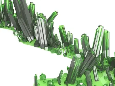 Crystal Diamond Emerald Field Low poly Low-poly 3D model