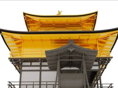 Japanese Temple Kinkakuji - Golden Pavilion - High Quality 3D model