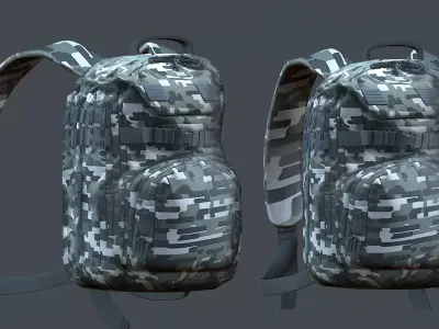 Backpack Camping Generic military human bag storqge Low-poly 3D model