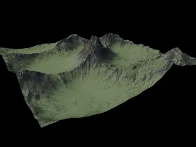 Mountain Landscape Low-poly 3D model