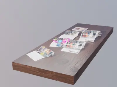 realistic collection of magazines Low-poly 3D model