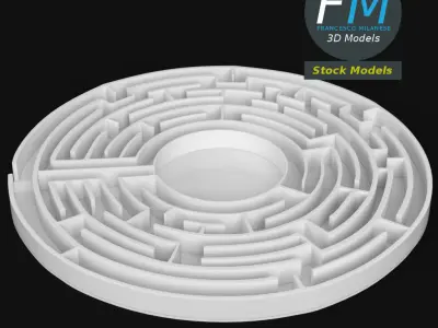 Circular labyrinth 3D model