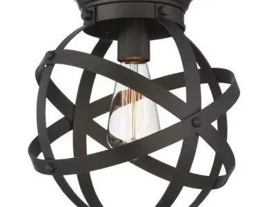 Walck Light Caged Globe Flush Mount 3D model