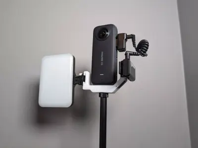 Insta360 x3 Double Cold Shoe Mount with USB Door Compartment 3D print model