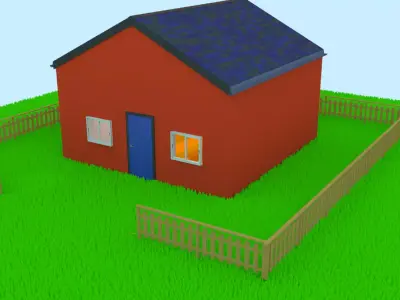 Cartoon Style Cottage House Free 3D model