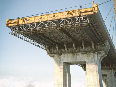 Bridge in desert 3D model