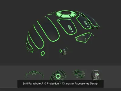 10 Scifi Parachute A Collection - Character Accessories Design 3D Model Pack