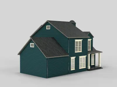 British House Design 14T3  Low-poly 3D model