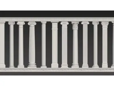 European-style plaster column 3D model