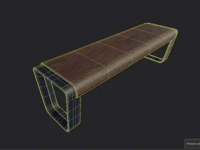 Bench  M12 Low-poly 3D model