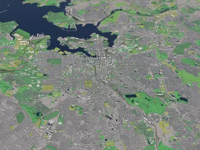 Baltimore Maryland USA 30x30km 3D City Map 3D model