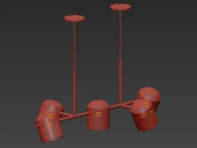 Untitled lamp with three lights 3D model