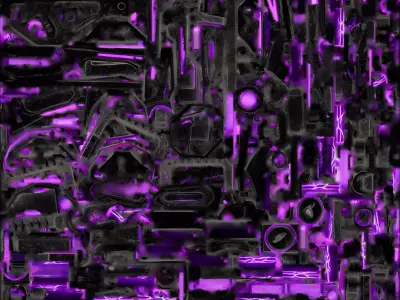 Sci-Fi Plasma Gatling Gun 3D Model Cosmic Energy Cannon Low-poly 3D model