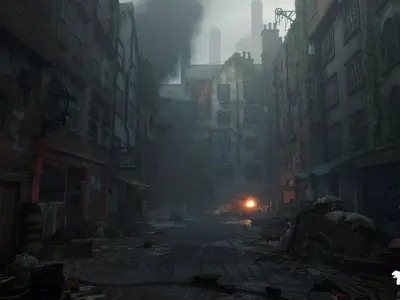 Victorian Decayed Alley Environment Game Ready Low-poly 3D model