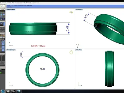 Solitaire Wedding Engagement Women Band Ring 3D print model 9