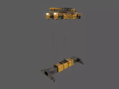 Container crane Low-poly 3D model