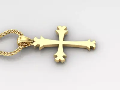 Light Gold 18K Cross Pendant 1CP025 3D print model purchase
