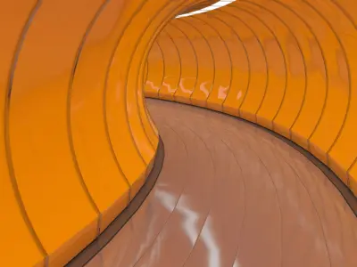 Circular Futuristic Corridor 3D model