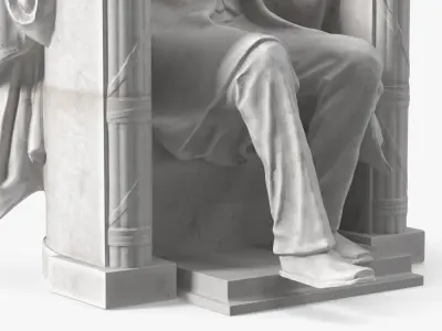 Lincoln Memorial Seated Marble Statue 