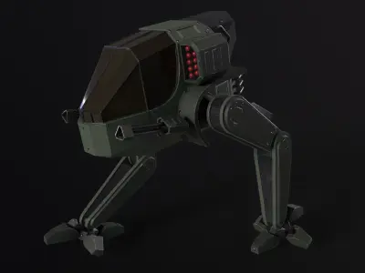 Military Mech PBR Low-poly 3D model purchase