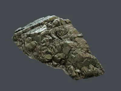 3d scanned rock cliff J 3D model