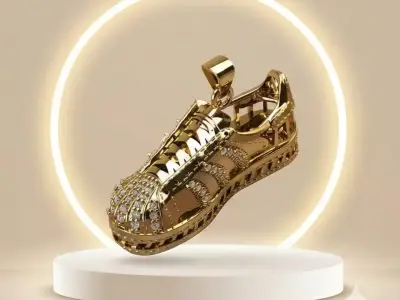 Sneaker Pendant  Luxury Footwear Inspired Jewelry 3D Model 3D print model