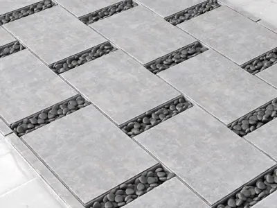 Paving title pebble smooth 3D model