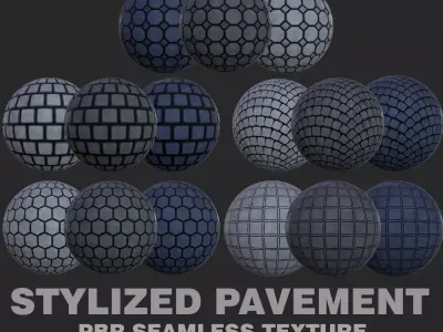 15 Stylized PBR Seamless Pavement Textures Texture