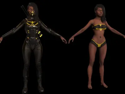 SuperHeroGirl GameReady sylvanas - woman armor Low-poly 3D model