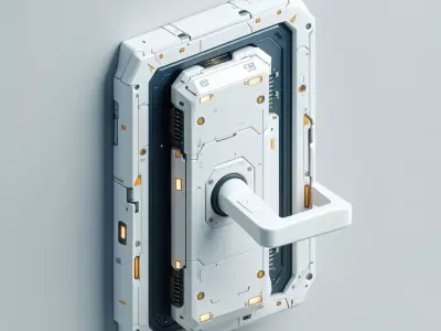 SciFi Futuristic Door Handle Low-poly 3D model