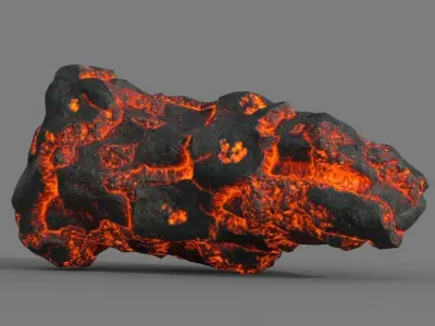 Low poly Lava Rock B-190427 Low-poly 3D model